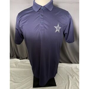Dallas Cowboys Polo Mens M Medium‎ Authentic Blue Short Sleeve Football Shirt
